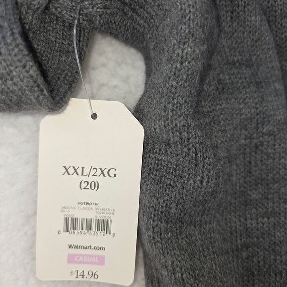 Faded Glory Women's Gray Knit Sweater with White Collared Shirt Layer Size XXL - Picture 4 of 15